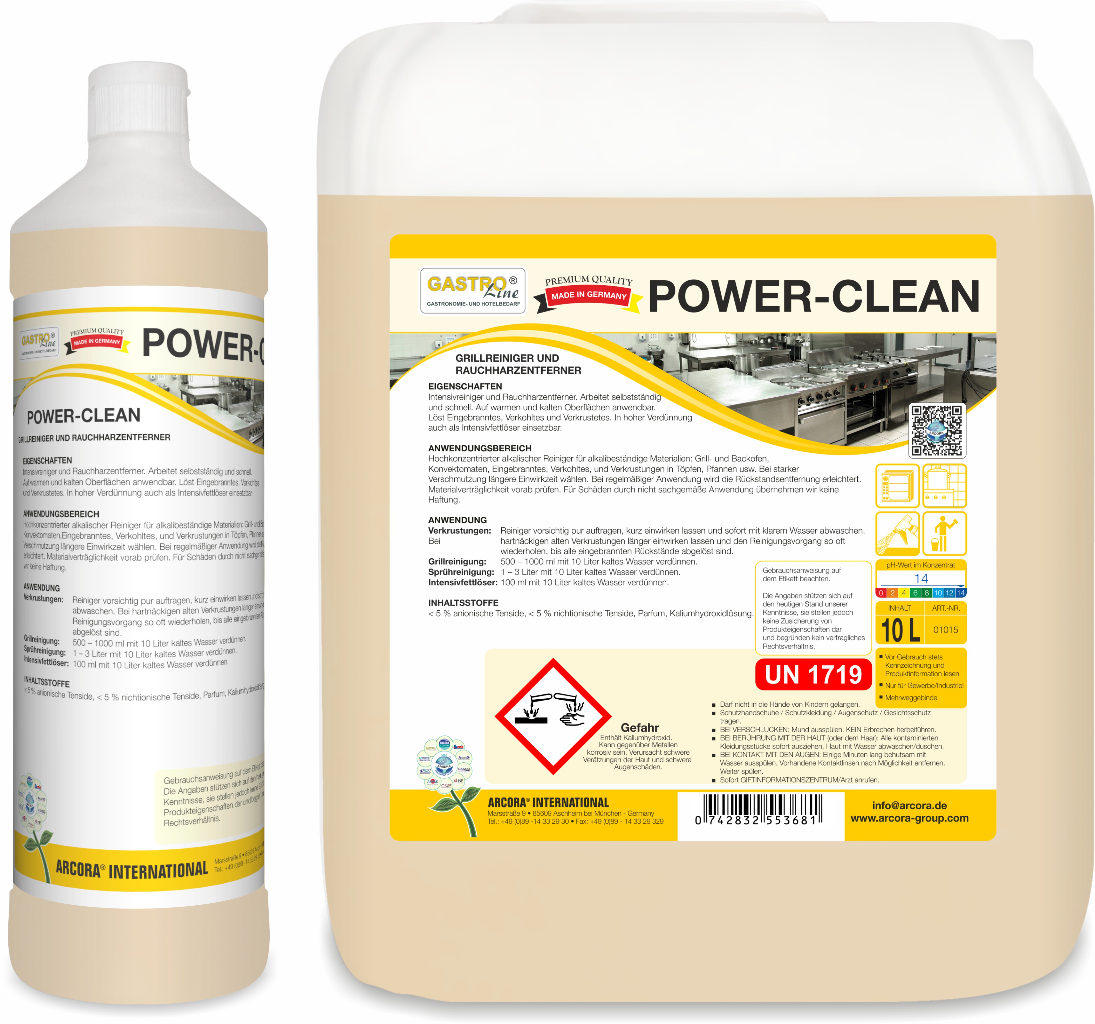 Power-Clean | Grillreiniger & Rauchharzentferner | 1 Liter Flasche