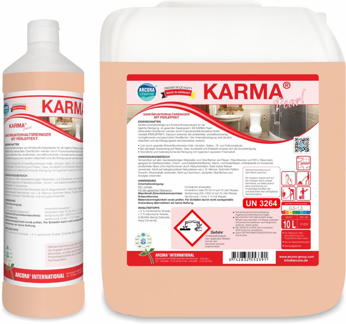 Karma | Sanitärreiniger mit Perleffekt | 1 Liter Flasche