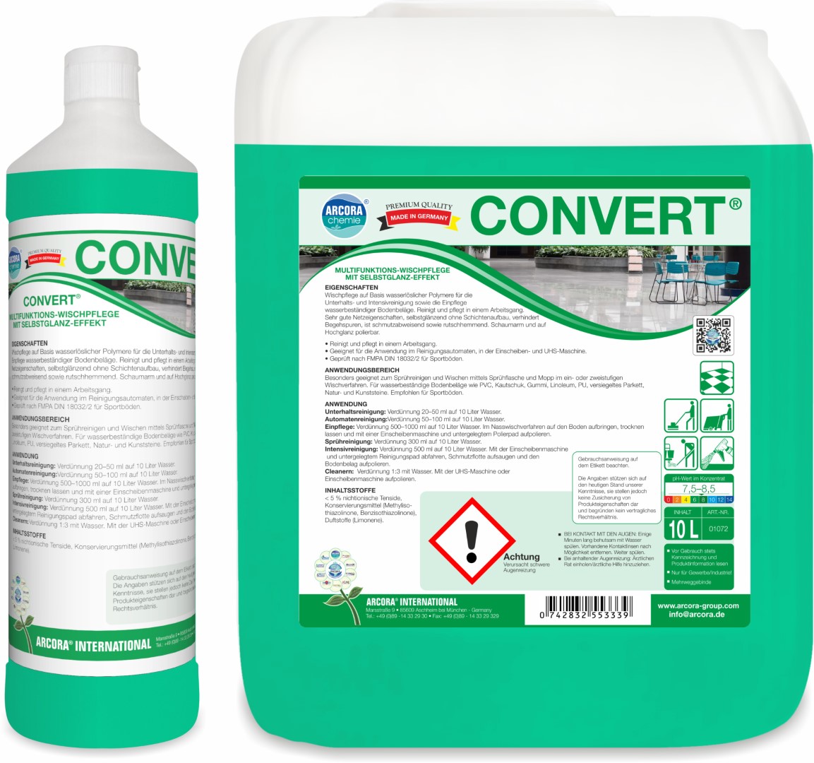  Convert | Wischpflege & Bodenreiniger  | 10 Liter Kanister 