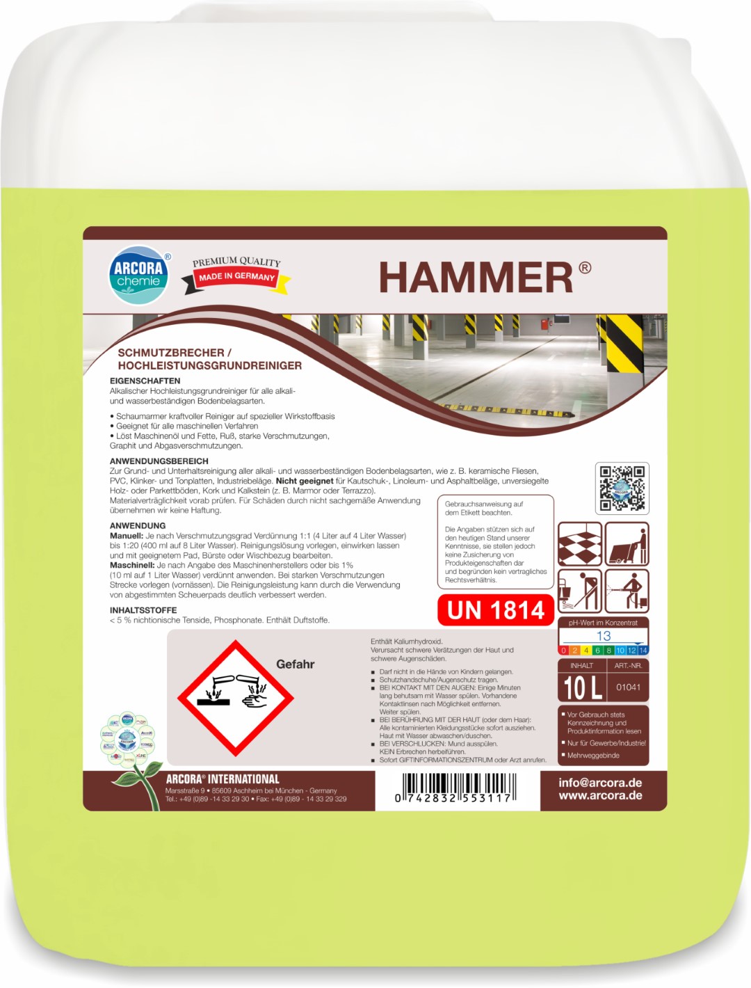 Hammer | Hochleistungsgrundreiniger | 10 Liter Kanister