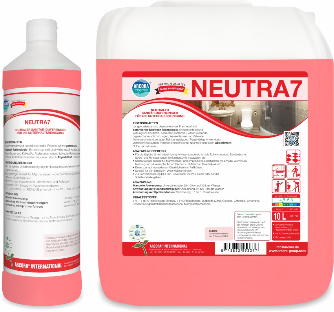 Neutra7 | neutraler Sanitärreiniger | 1 Liter Flasche