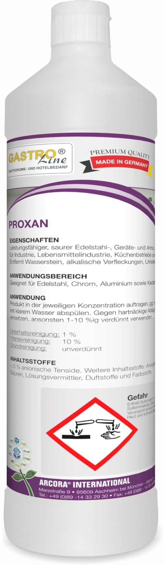 Proxan | Edelstahl- & Gerätereiniger | 1 Liter Flasche